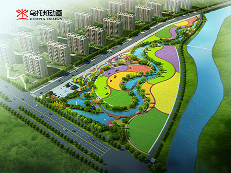  绥化市环境湿地工程三维场景动画、三维效果图表现